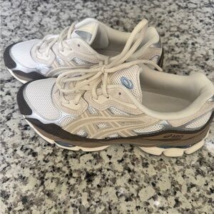 Asics White and Tan Sneakers